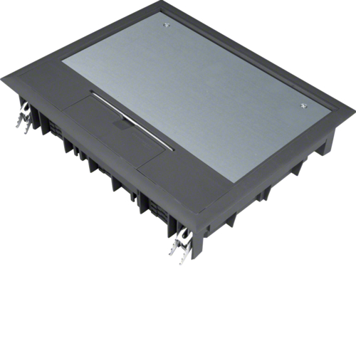 VE09059005 Víko podlahové krabice E09 obdelníkové pro 9 přístrojů, pro podlahy 5 mm černá