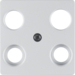 14837003 Středová deska pro anténní zásuvku se 4 otvory (Hirschmann), stříbrná mat